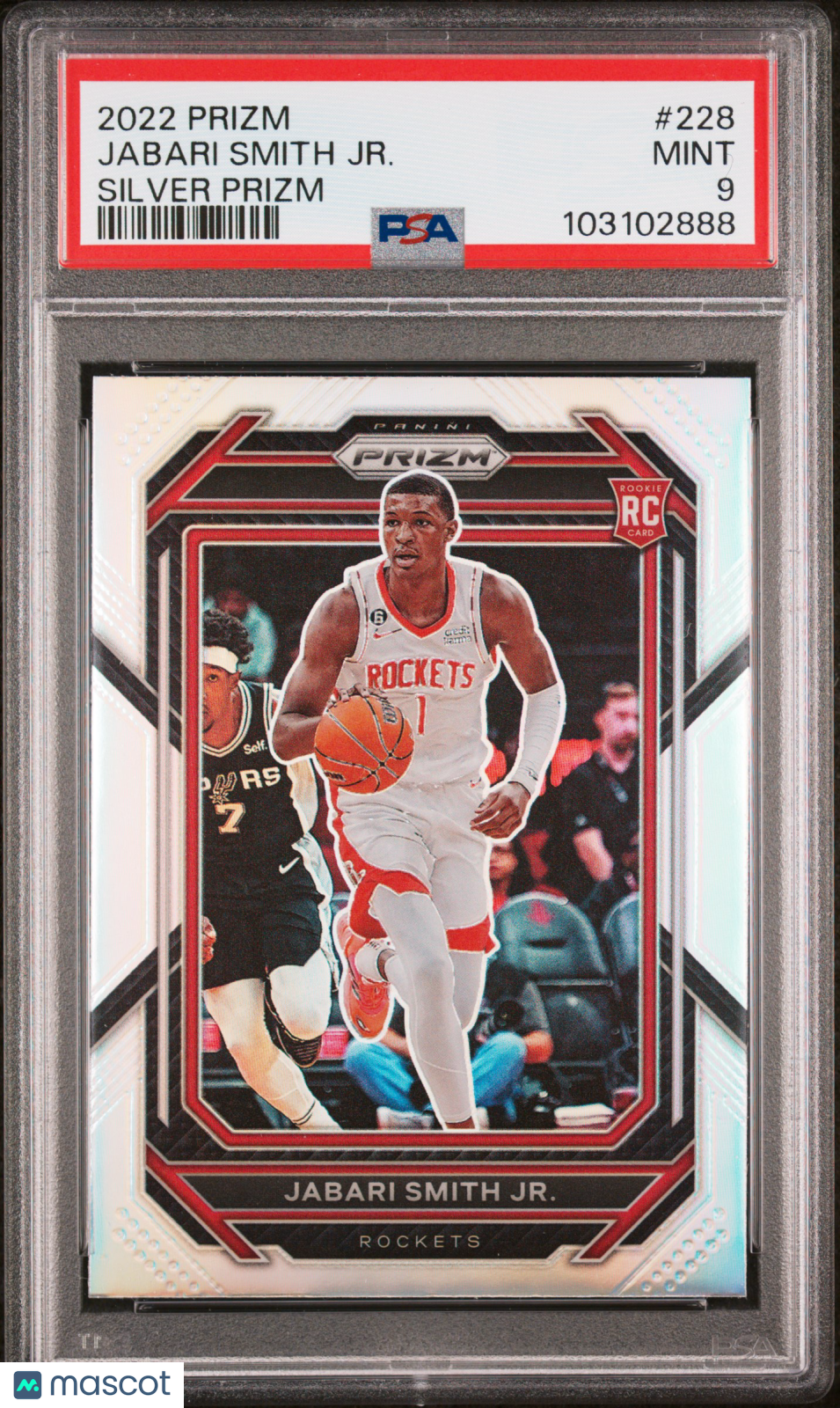 2022 Panini Prizm Jabari Smith JR. Silver Rookie #228 PSA 9 Houston Rockets