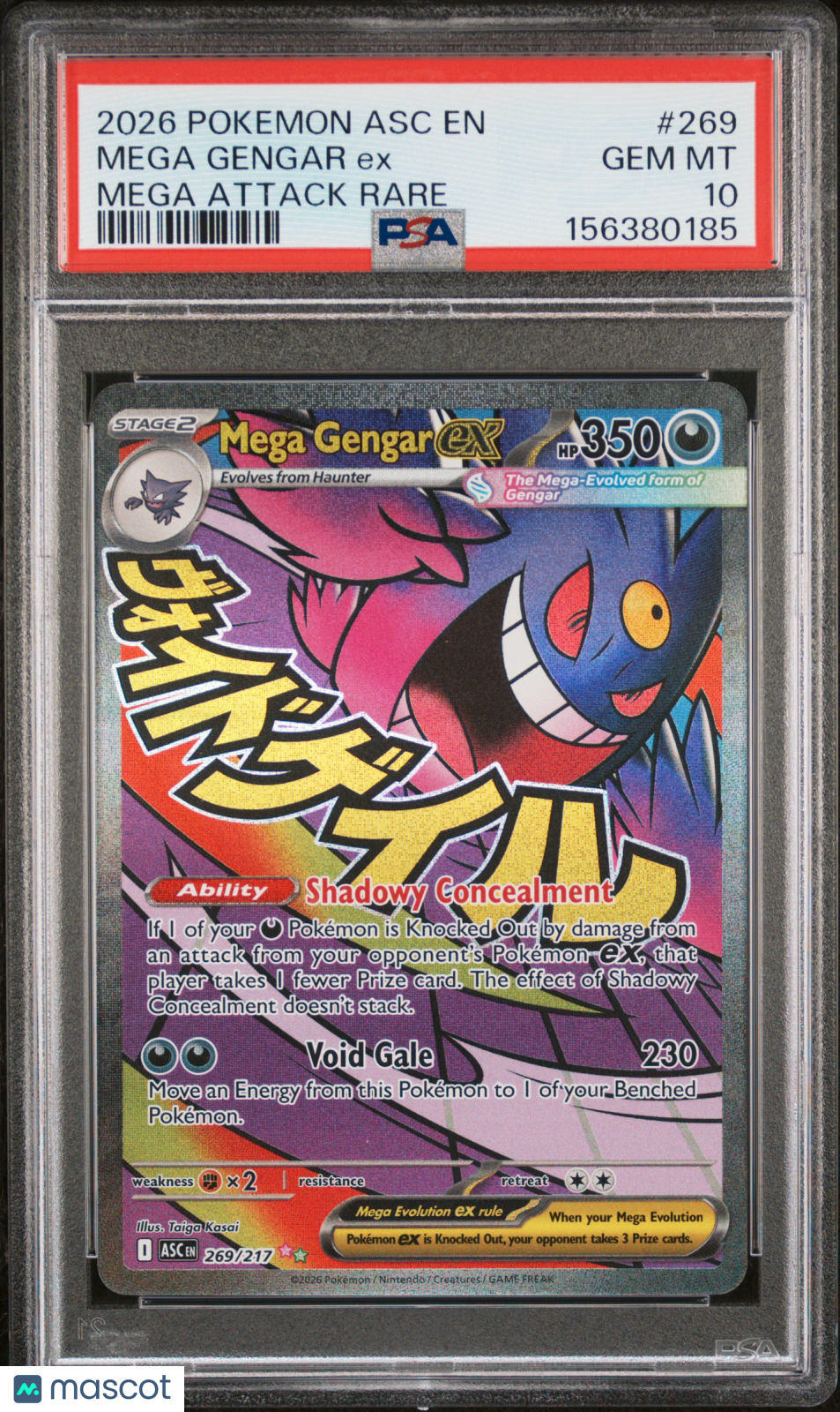 2026 Pokemon Asc EN-Ascended Heroes Mega Gengar EX #269 Mega Attack Rare PSA 10
