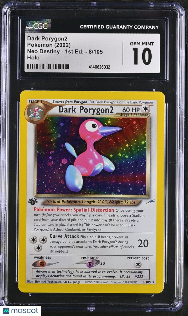 2002 Pokémon Dark Porygon2 #8/105 English CGC 10