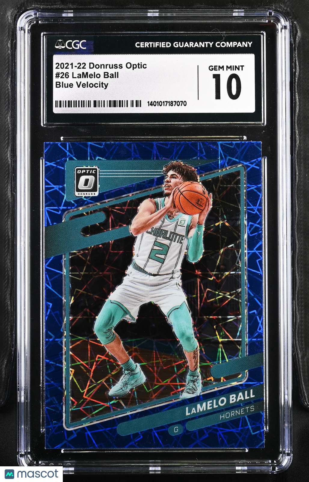 2021-22 Donruss Optic LaMelo Ball Blue Velocity #26 CGC 10 Charlotte Hornets