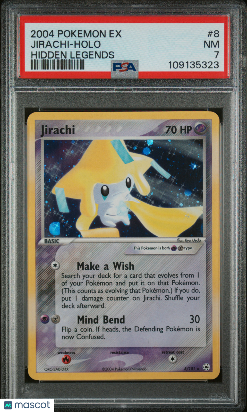 2004 Pokemon EX Hidden Legends Jirachi #8 Holo PSA 7