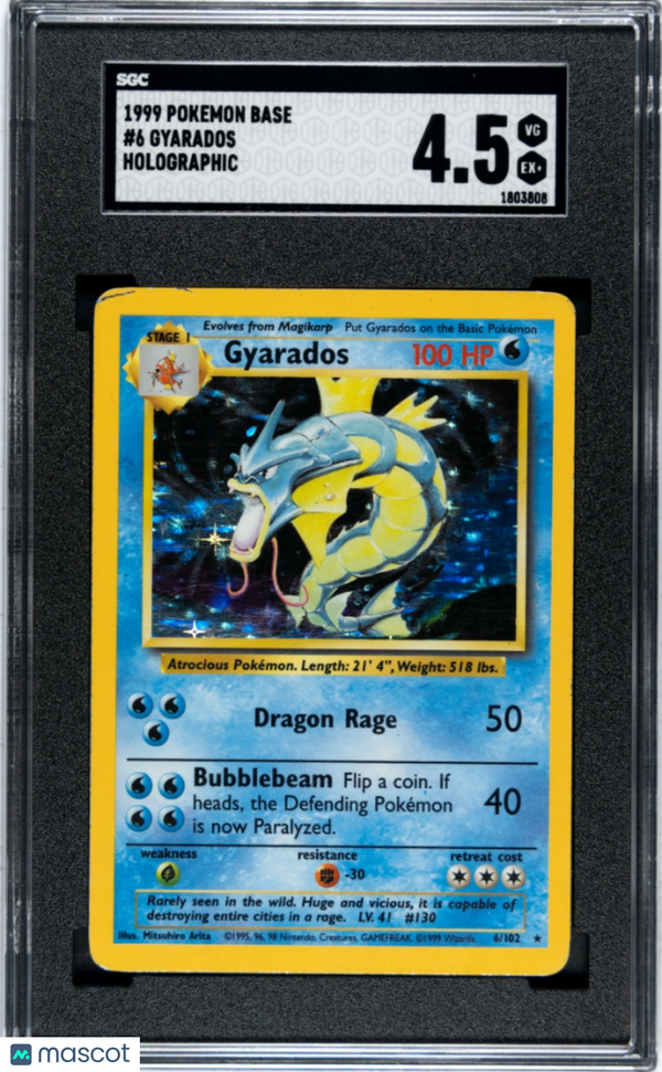 1999 Pokémon TCG Gyarados #6 SGC 4.5