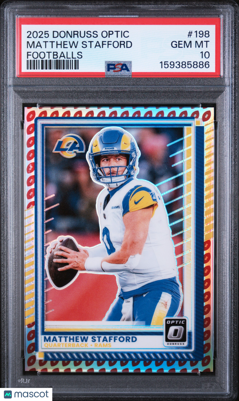 2025 Panini Donruss Optic Matthew Stafford Footballs #198 PSA 10 /16