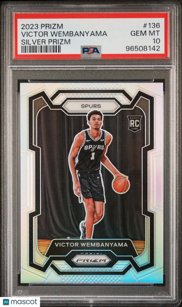 2023 Panini Prizm Victor Wembanyama Rookie Silver Prizm #136 PSA 10