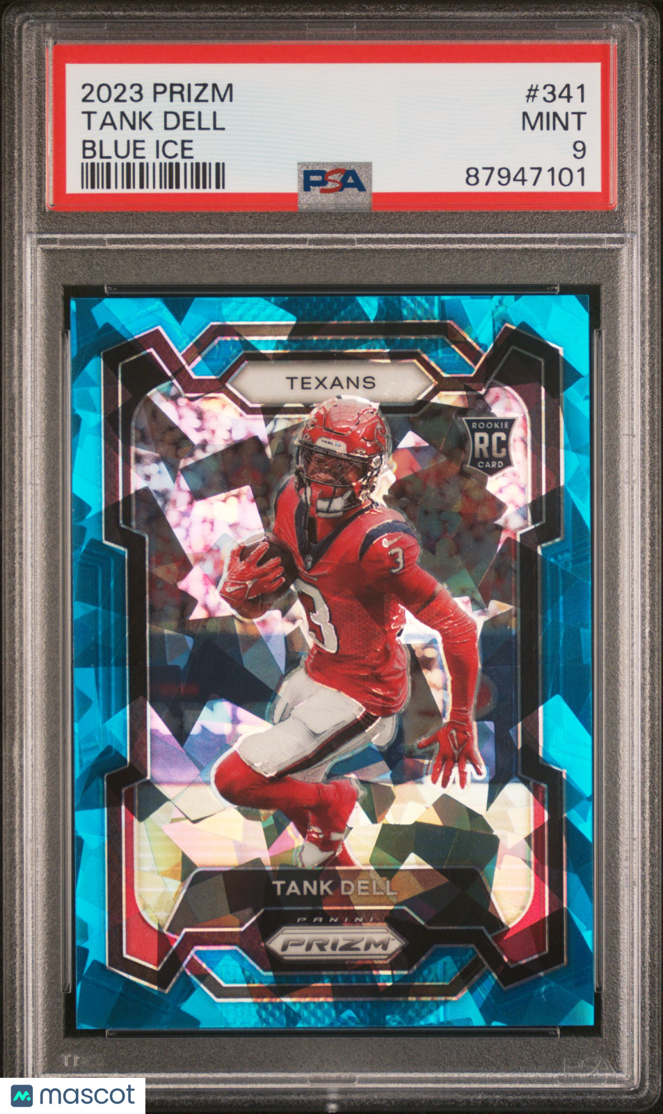 2023 Panini Prizm Tank Dell Blue Ice Rookie /99 #341 PSA 9 Houston Texans