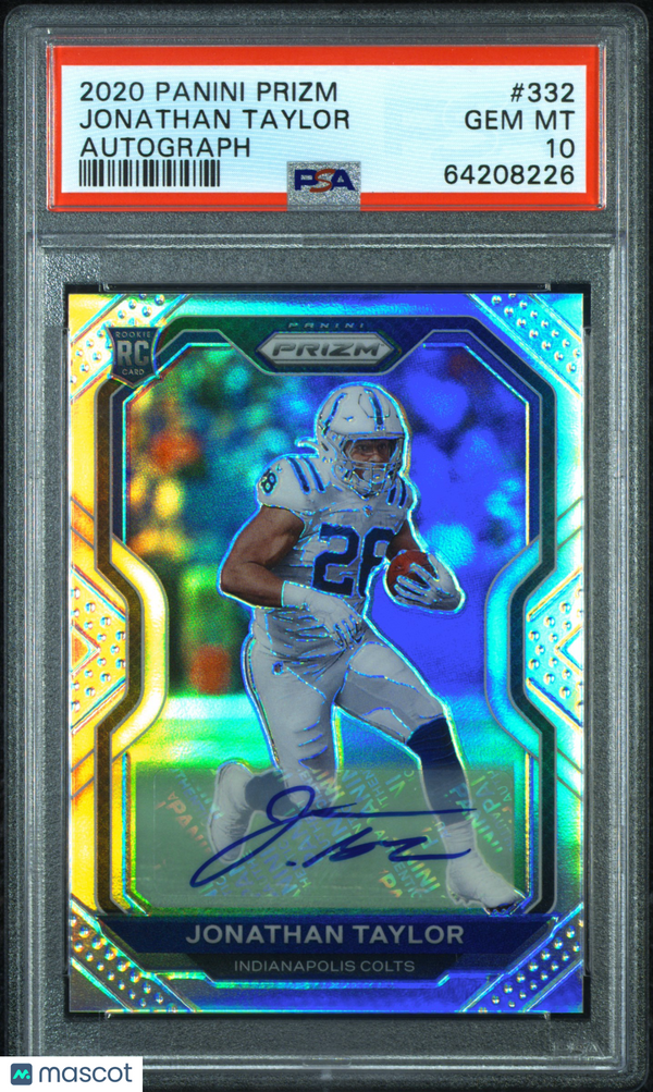 2020 Panini Prizm Silver Jonathan Taylor Autograph #332 PSA 10