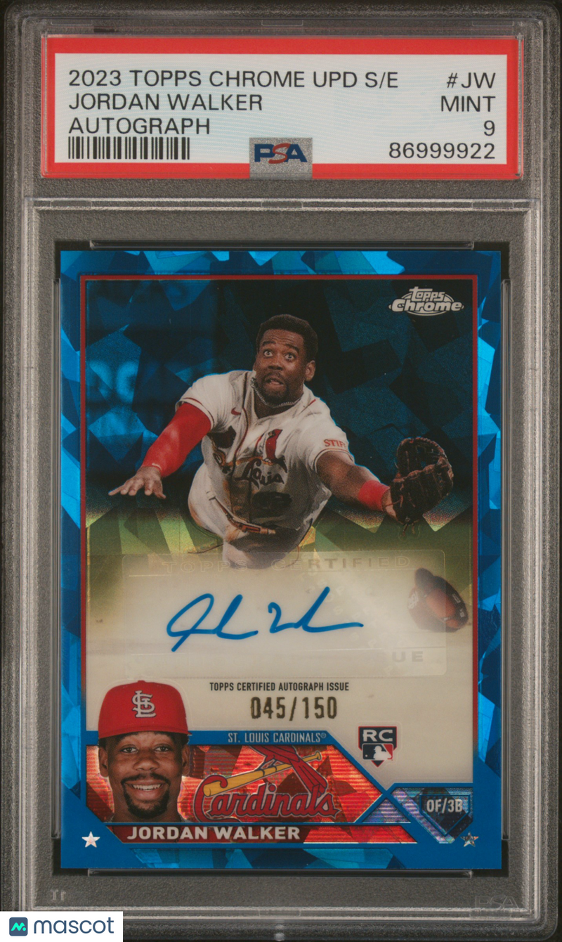 2023 Topps Chrome Update Sapphire Edition Autograph Jordan Walker  PSA 9 /150