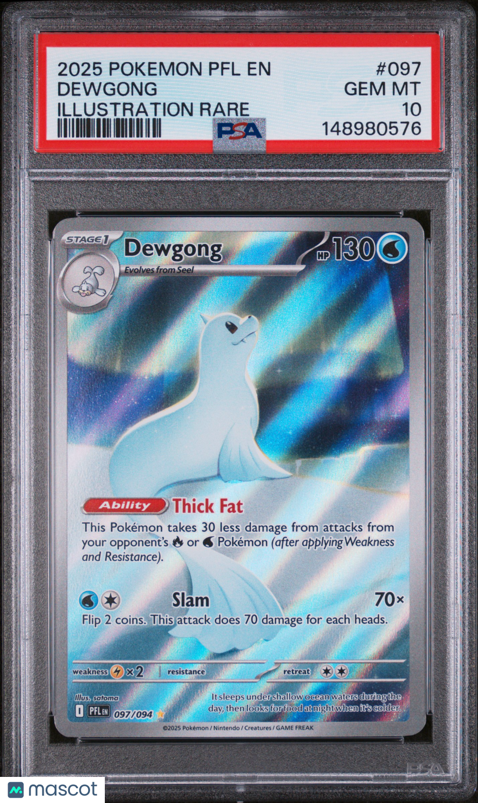 2025 Pokemon PFL EN-Phantasmal Flames Dewgong #097 Illustration Rare PSA 10