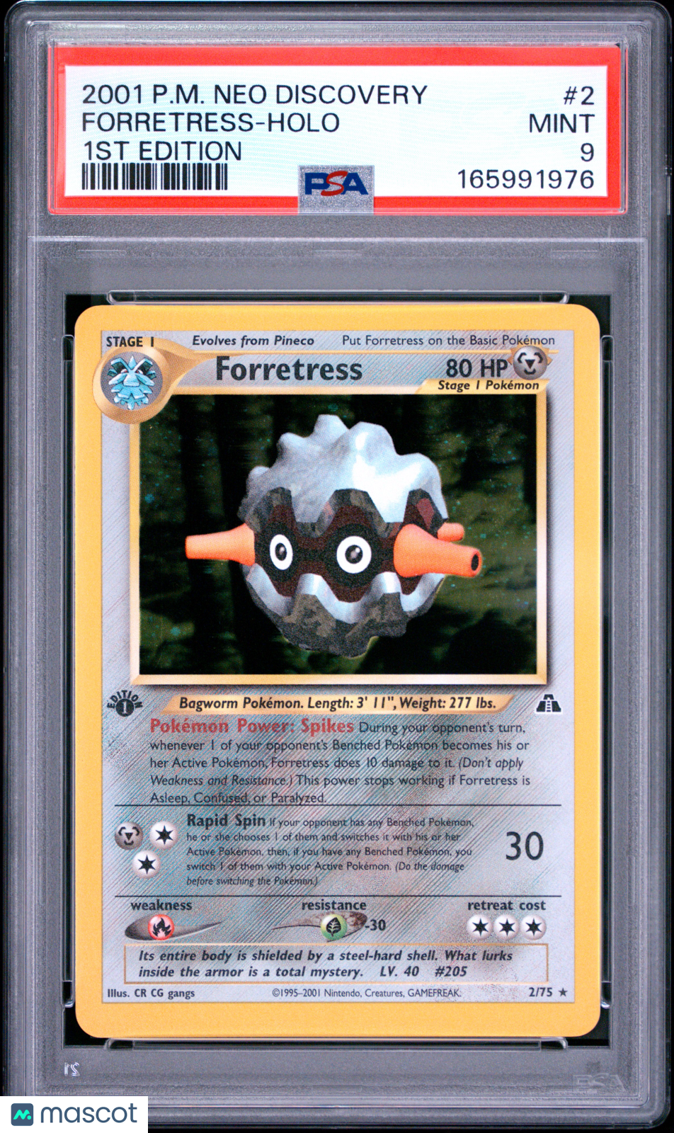 2001 Pokemon Neo Discovery Forretress #2 Holo 1st Edition PSA 9 MINT