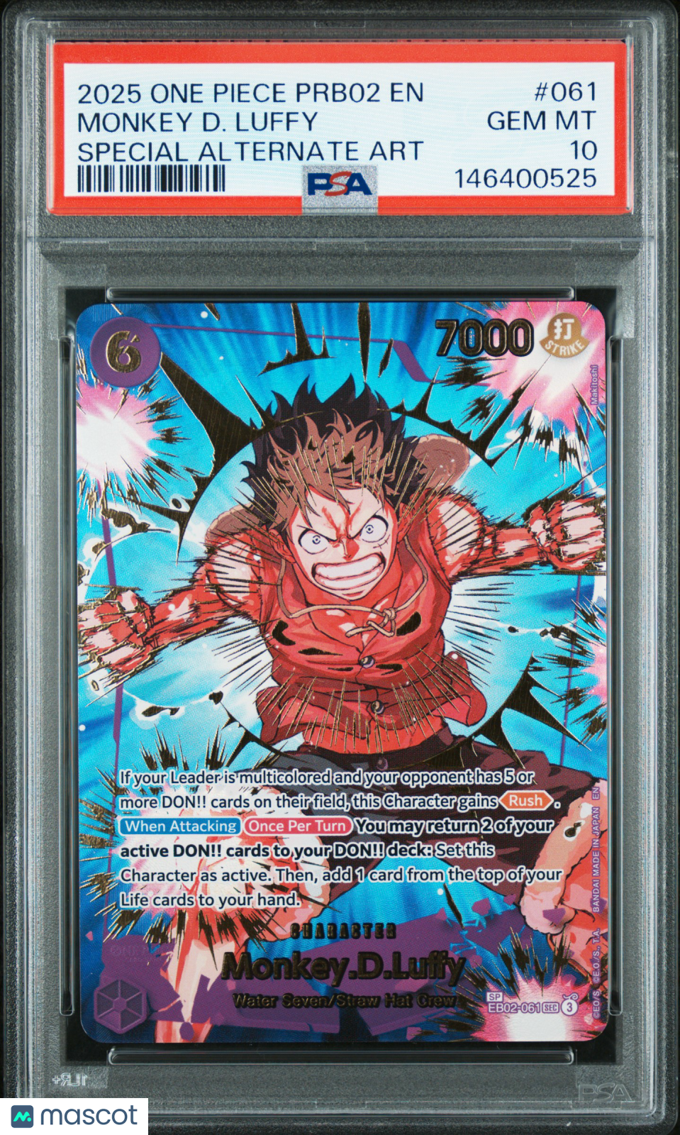2025 One Piece Prb02-Premium Booster Monkey D. Luffy PSA 10