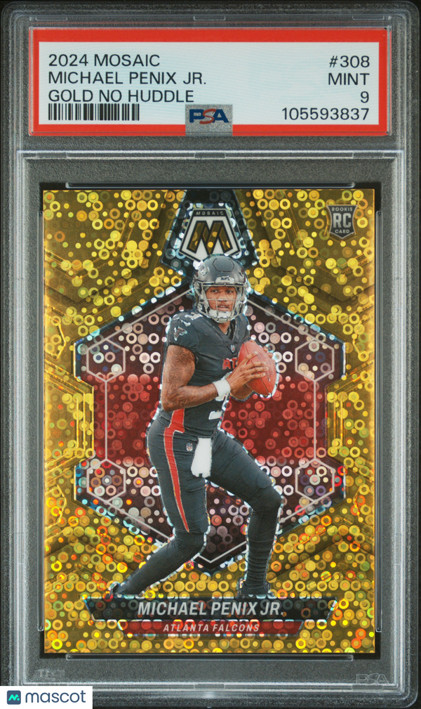 2024 Panini Mosaic Michael Penix JR. Gold No Huddle #308 PSA 9 MINT ROOKIE 03/10