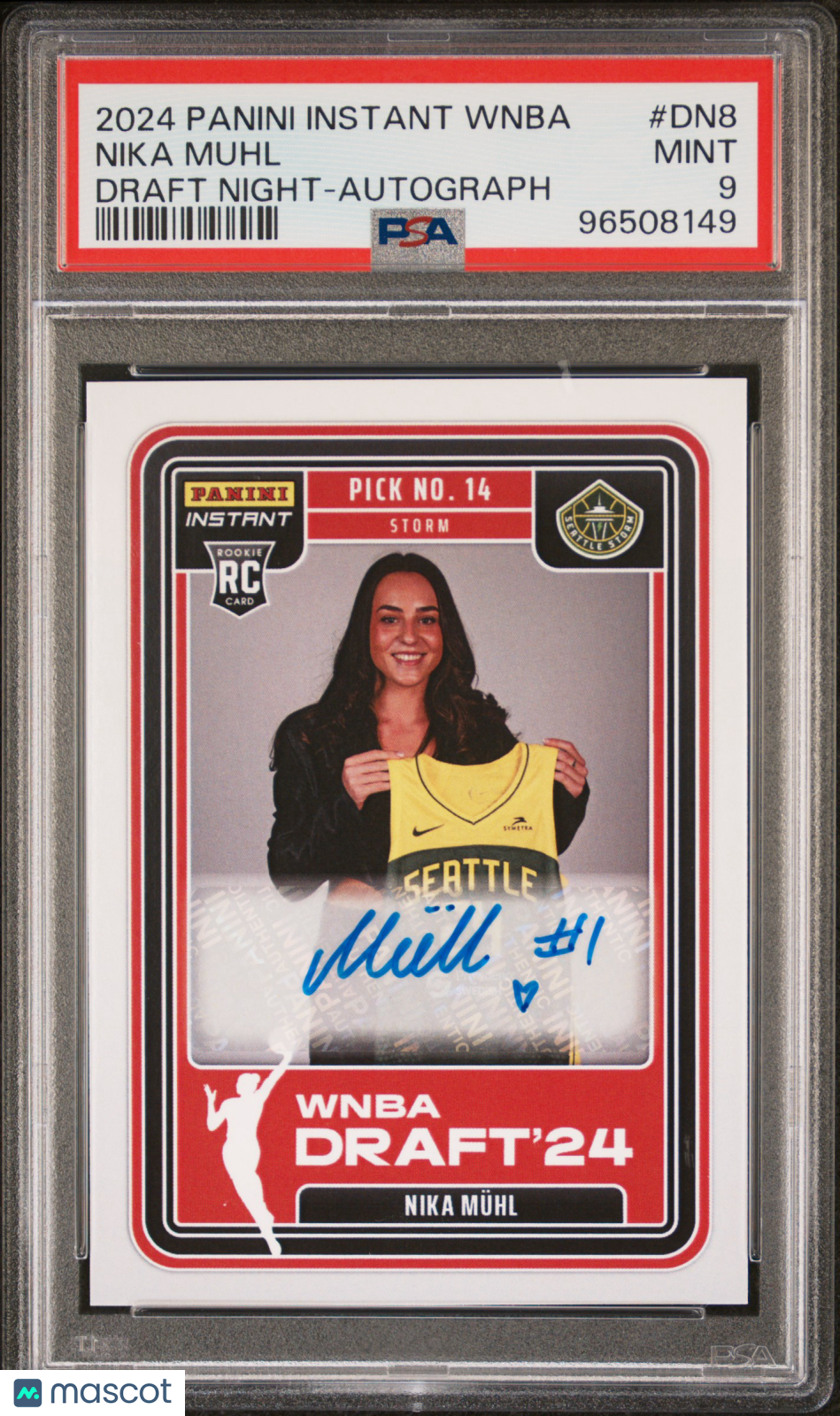2024 Panini Instant WNBA Draft Night Nika Muhl Autograph #DN8 PSA 9