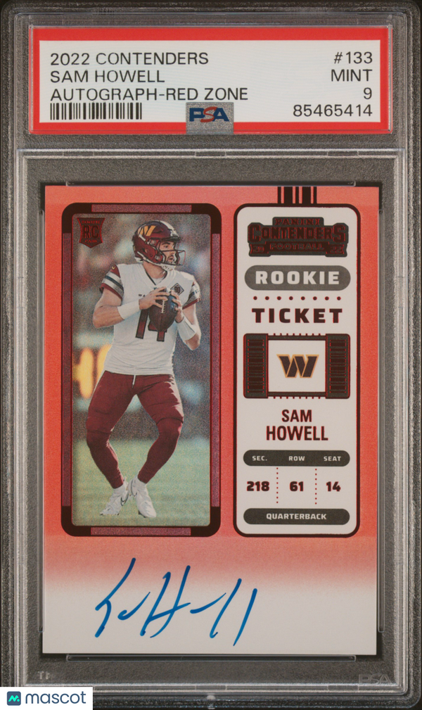 2022 Panini Contenders Sam Howell #133 PSA 9 Football