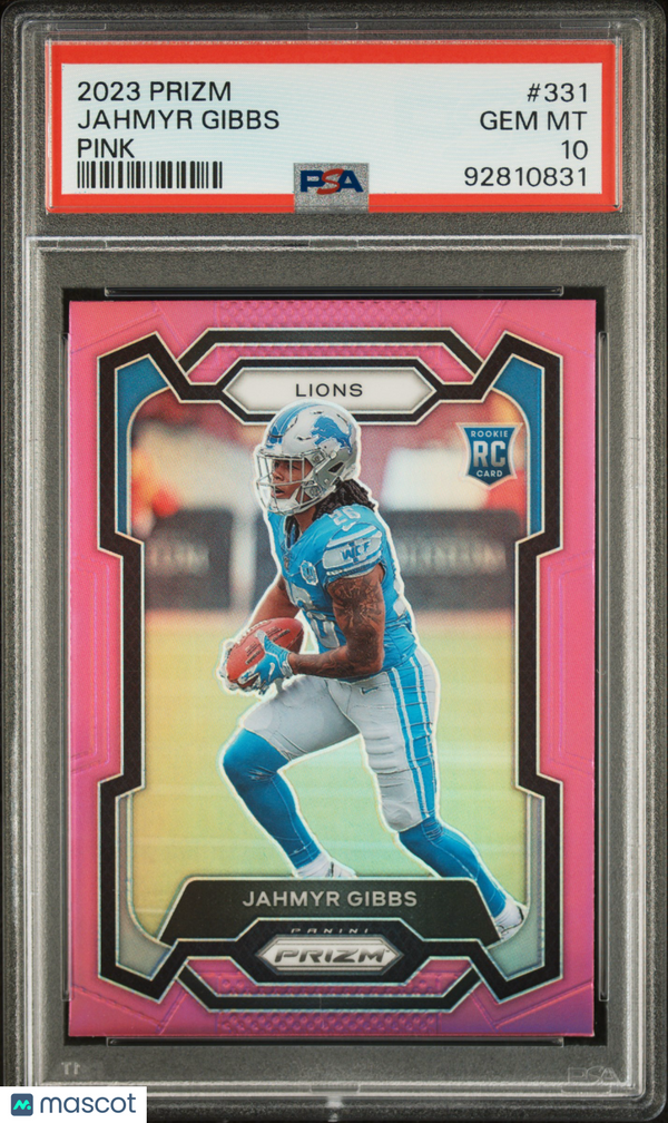 2023 Panini Prizm Jahmyr Gibbs Pink #331 PSA 10