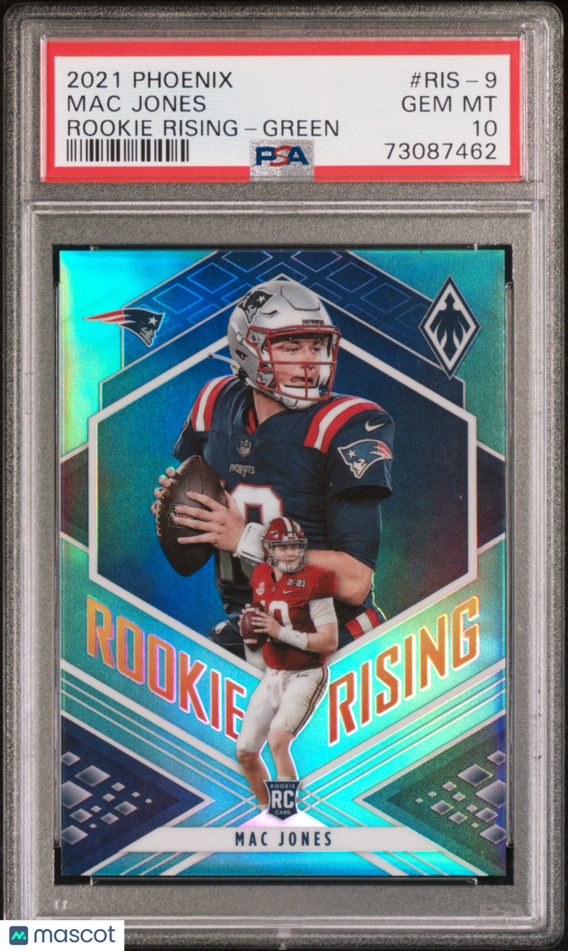 2021 Panini Phoenix Rookie Rising Mac Jones Rookie Rising Green