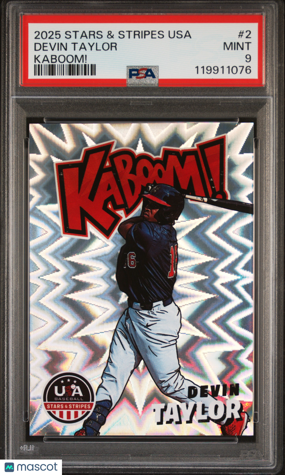 2025 Panini Stars & Stripes Usa Kaboom! Devin Taylor #2 PSA 9