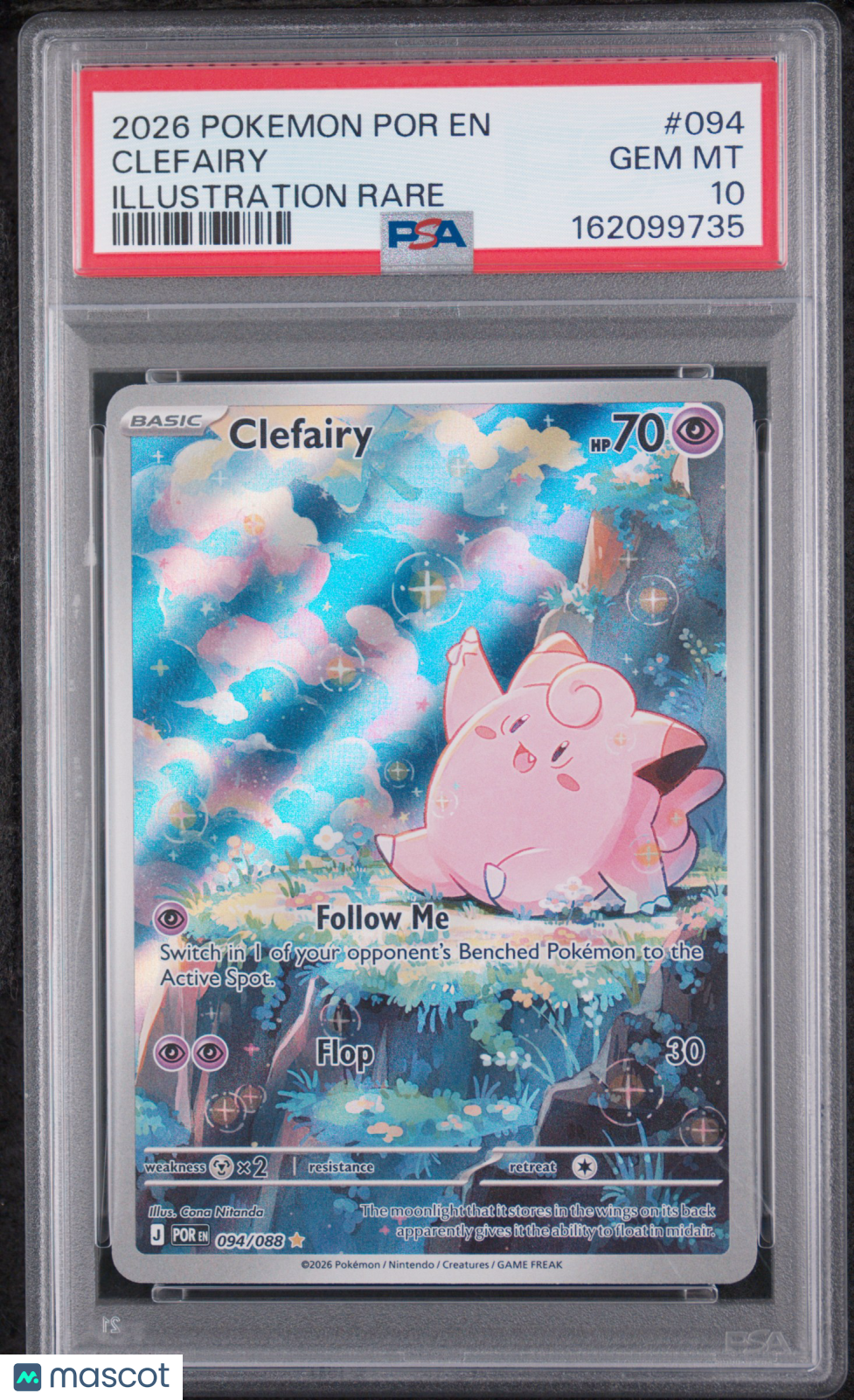 2026 Pokemon Por EN-Perfect Order Clefairy #094 Illustration Rare PSA 10