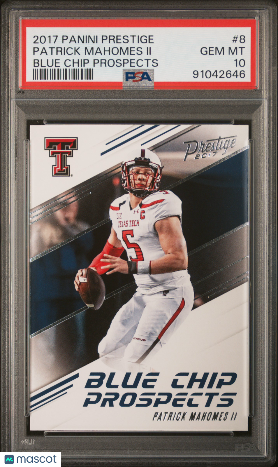 2017 Panini Prestige Blue Chip Prospects Patrick Mahomes II #8 PSA 10