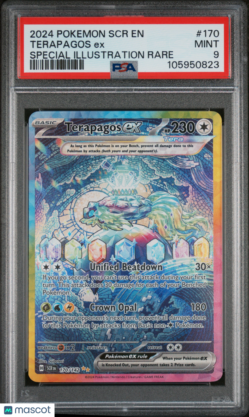 2024 Pokemon Stellar Crown Terapagos EX #170 Special Illustration Rare PSA 9