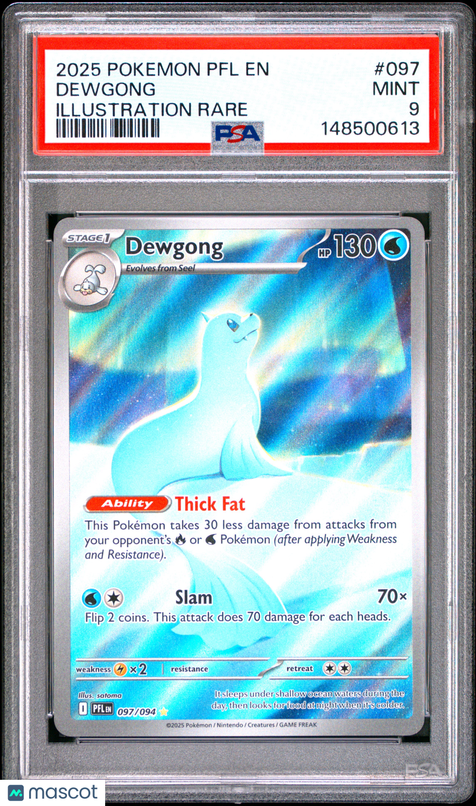 2025 Pokemon Phantasmal Flames Dewgong #097 Illustration Rare PSA 9 MINT