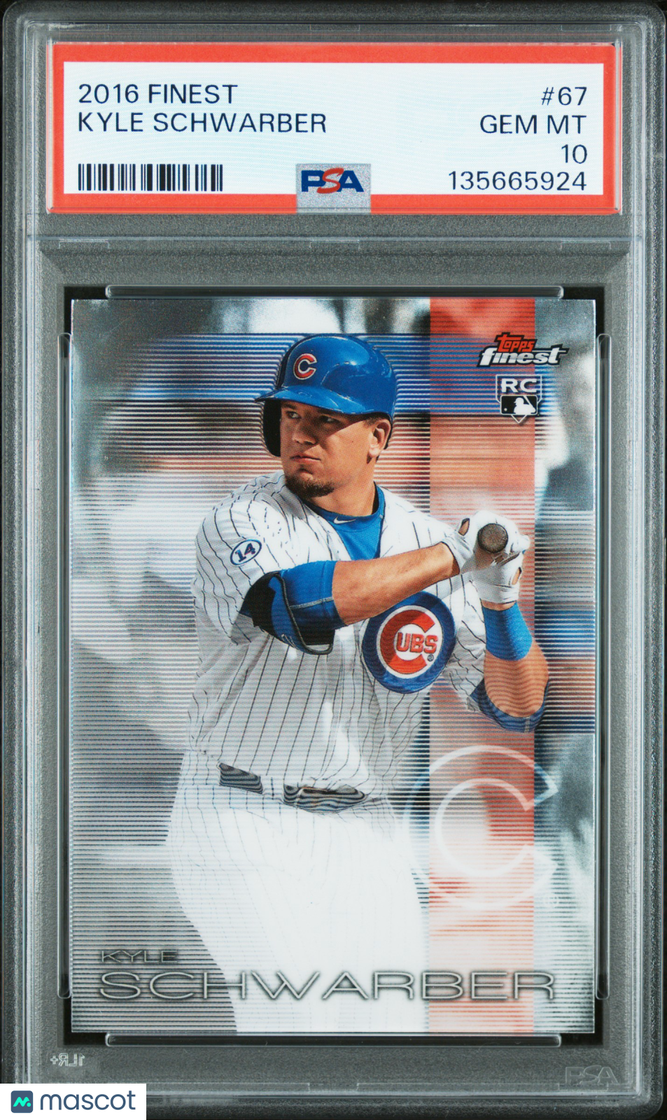 2016 Finest Kyle Schwarber ROOKIE #67 PSA 10 GEM MINT Chicago Cubs