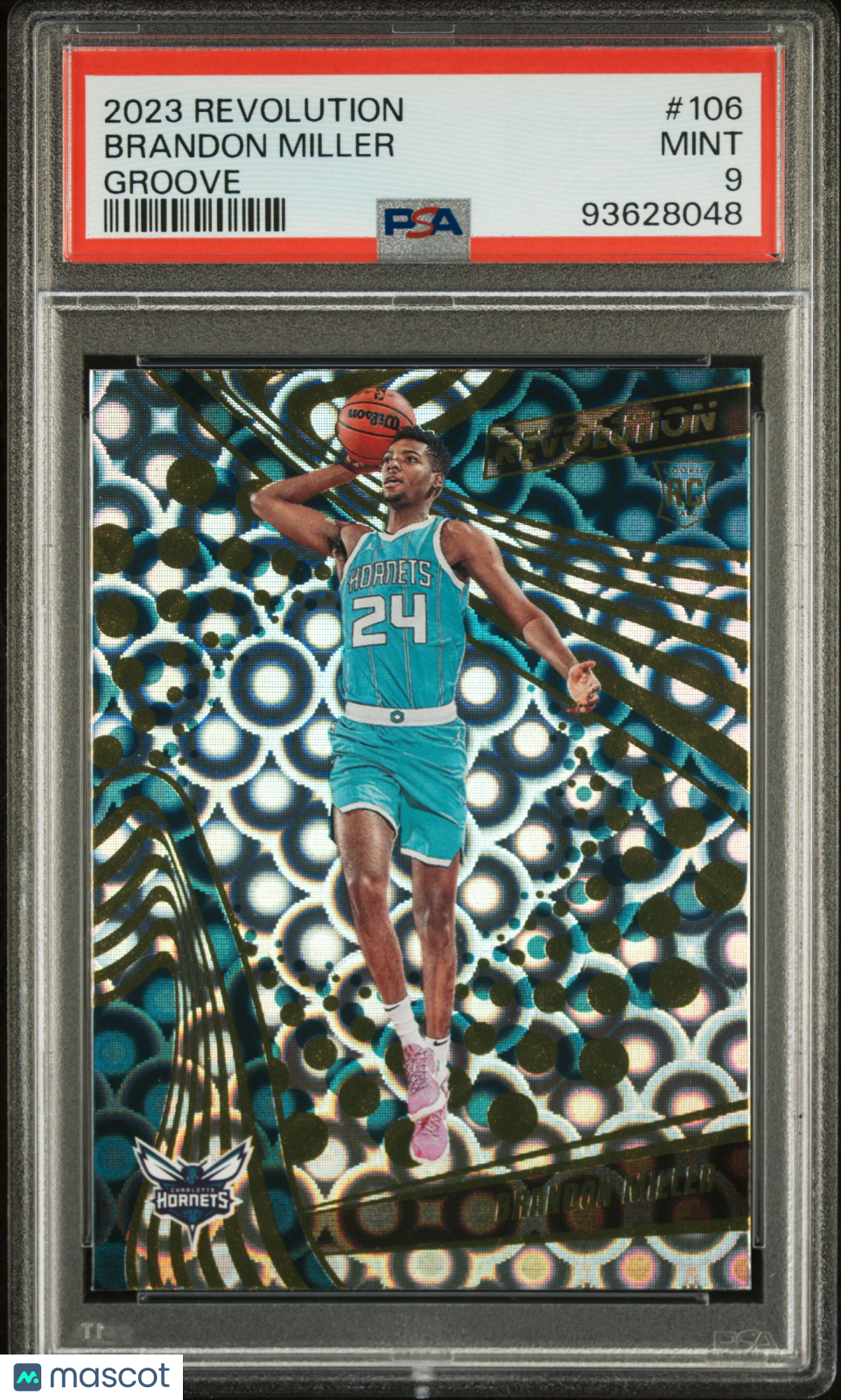 2023 Panini Revolution Brandon Miller Groove Rookie #106 PSA 9 Charlotte Hornets