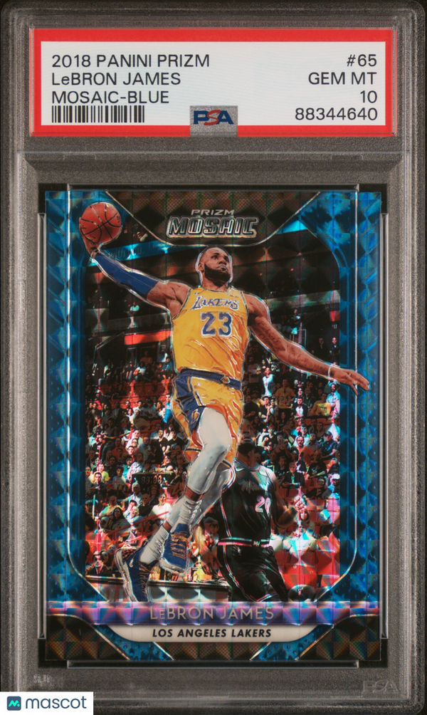 2018 Panini Prizm Mosaic LeBron James Blue #65 PSA 10 GEM MINT