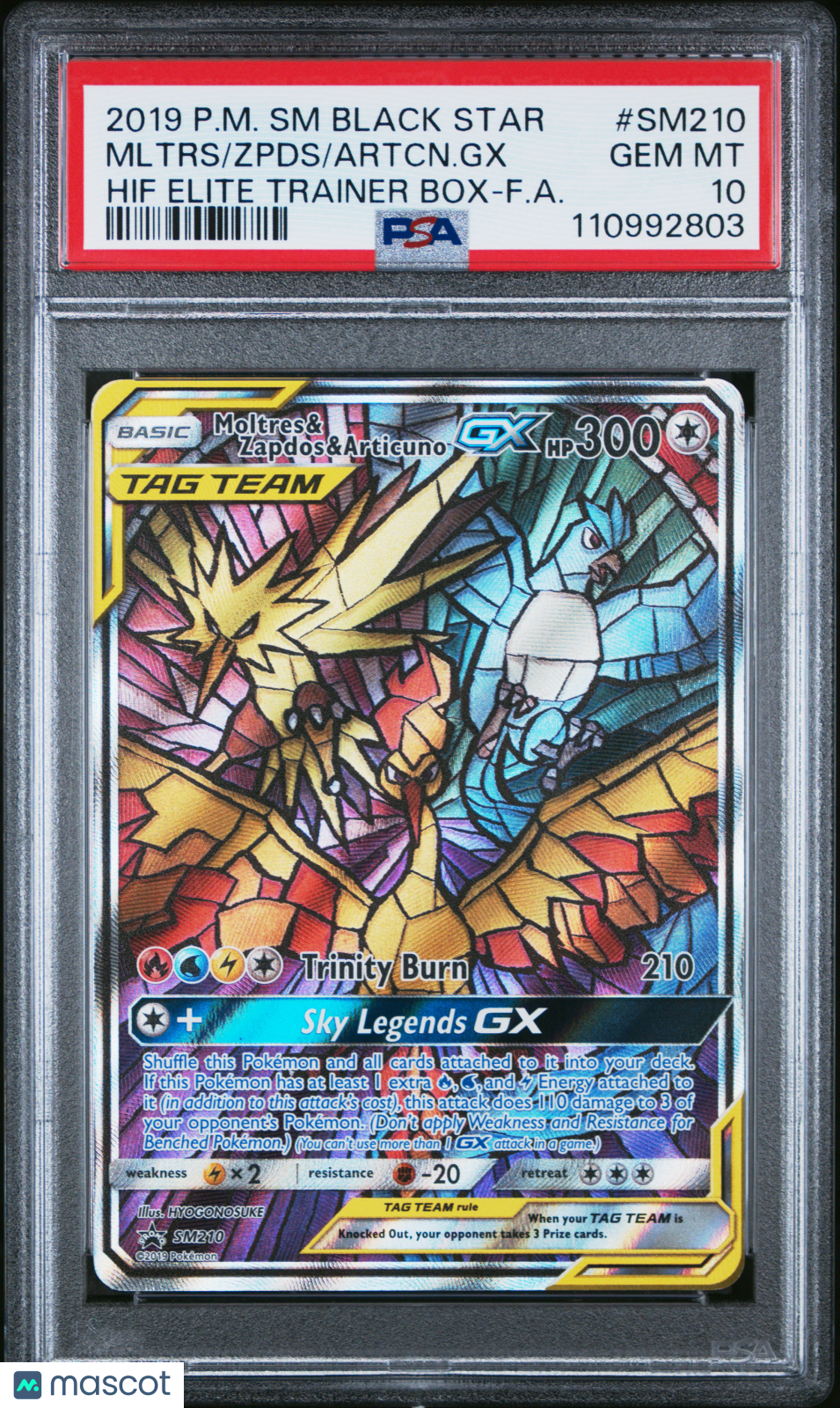 2019 Pokemon SM Black Star Promo Artcn. GX Mltrs Zpds #SM210 PSA 10