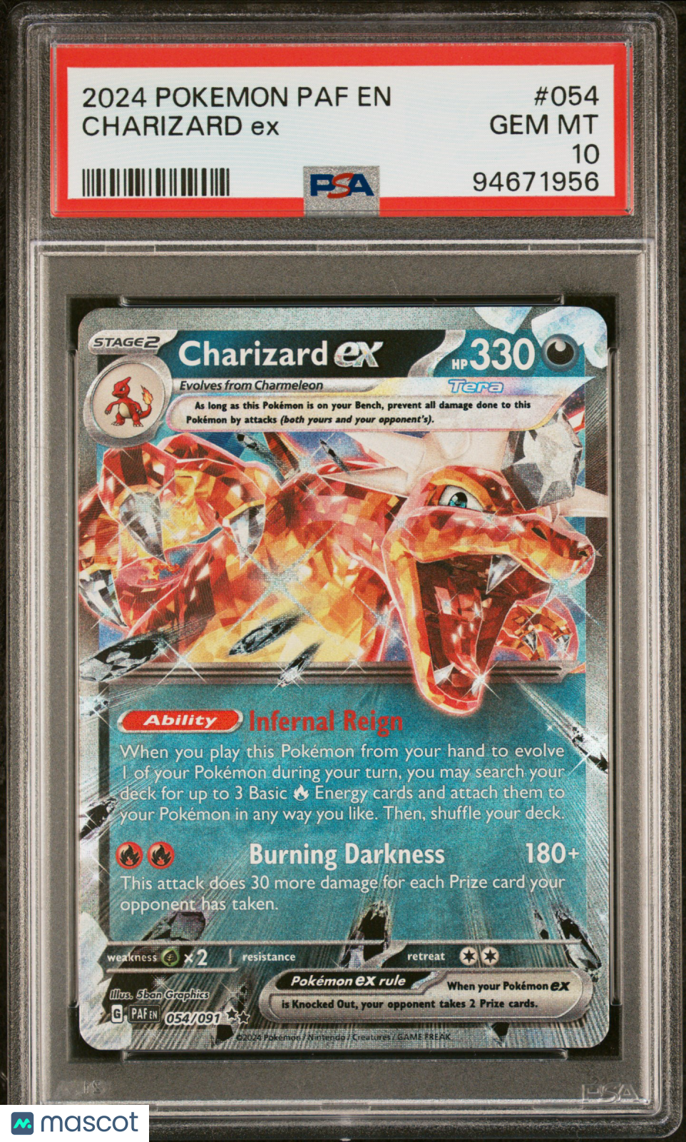 2024 Pokemon Paldean Fates Charizard EX #054 PSA 10 GEM MINT
