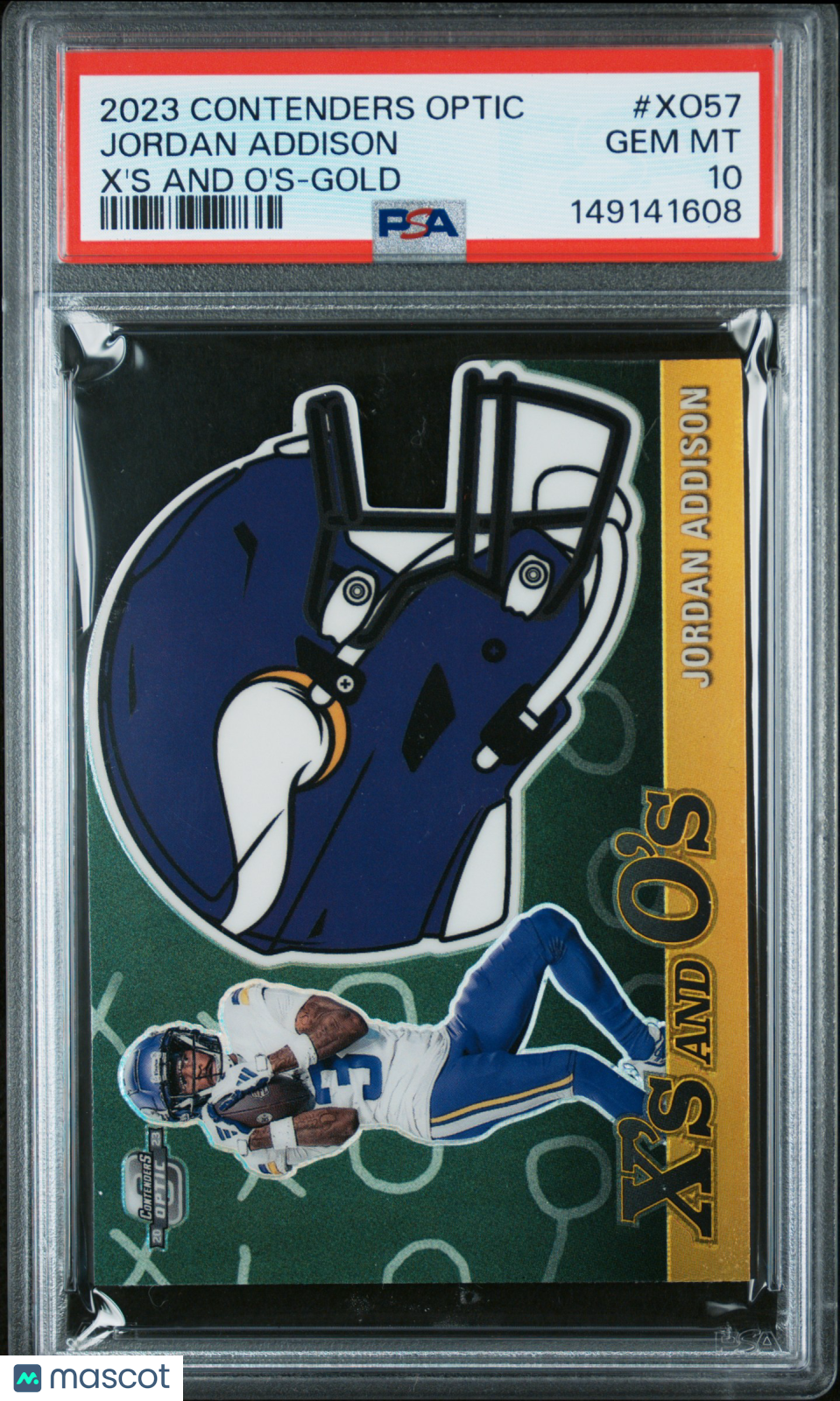 2023 Panini Contenders Optic X'S And O's Jordan Addison Gold #XO57 PSA 10