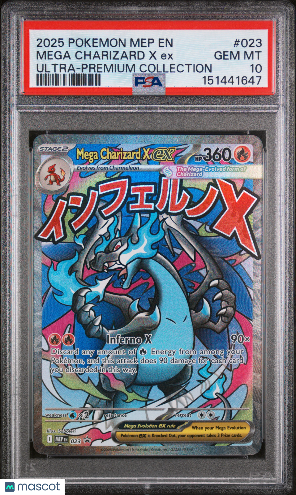 2025 Pokemon ME Black Star Promo Mega Charizard X EX #023 UPC PSA 10 GEM MINT
