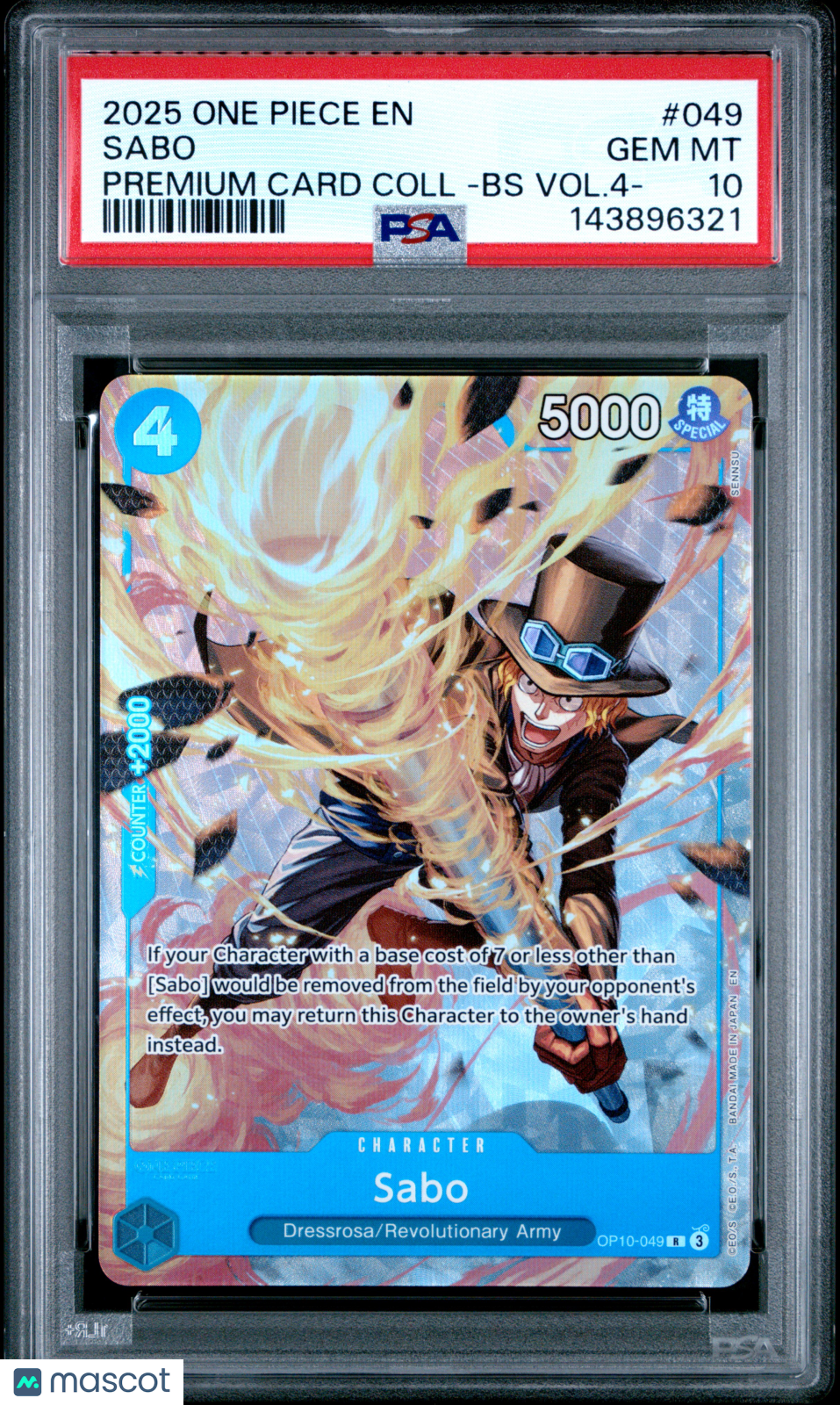 2025 One Piece Premium Card Collection Best Selection Vol.4 Sabo PSA 10 GEM MINT