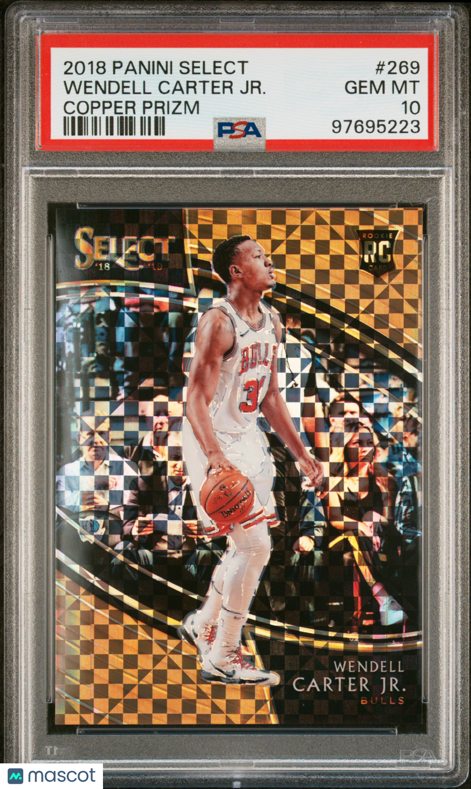 2018 Panini Select Wendell Carter JR. Copper Prizm Rookie 57/60 #269 PSA 10