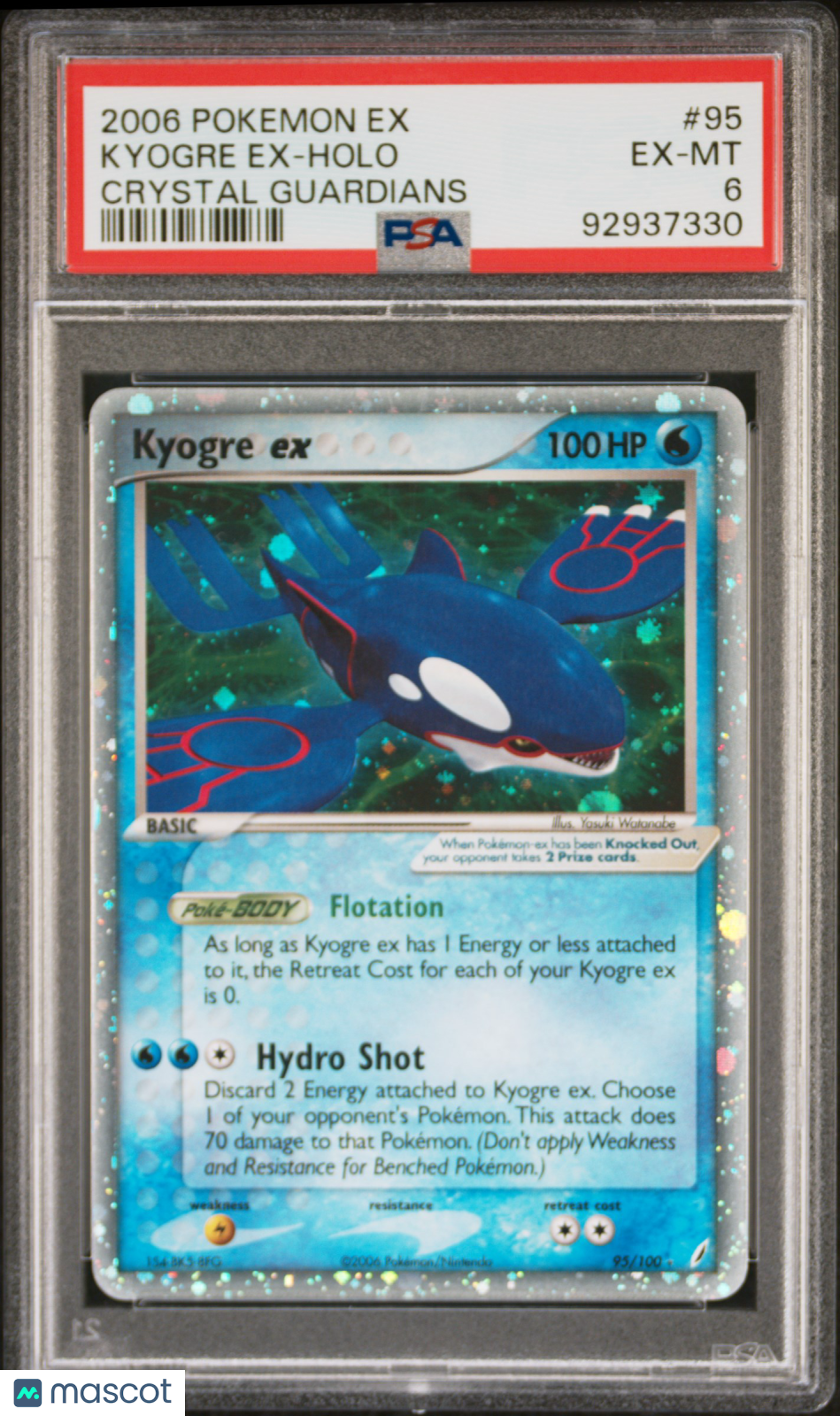 2006 Pokemon EX Crystal Guardians Kyogre EX #95 Holo PSA 6