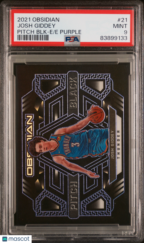 2021 Panini Obsidian Pitch Black Josh Giddey #21 PSA 9 Basketball