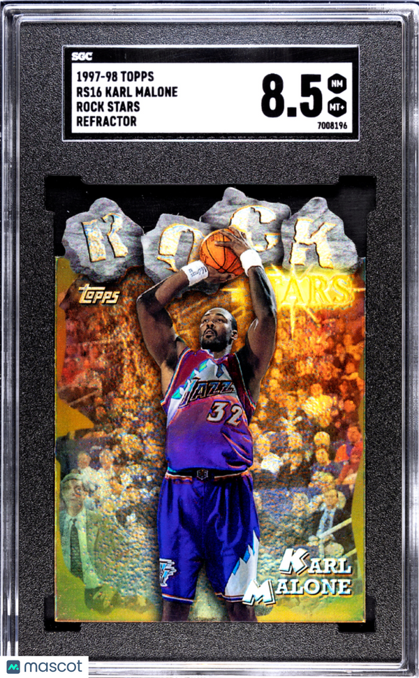 1997-98 Topps Karl Malone Rock Stars Refractor #RS16 SGC 8.5 Basketball