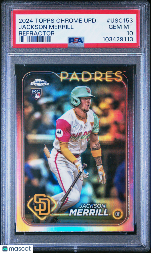 2024 Topps Chrome Update Jackson Merrill Refractor #USC153 PSA 10 GEM MINT