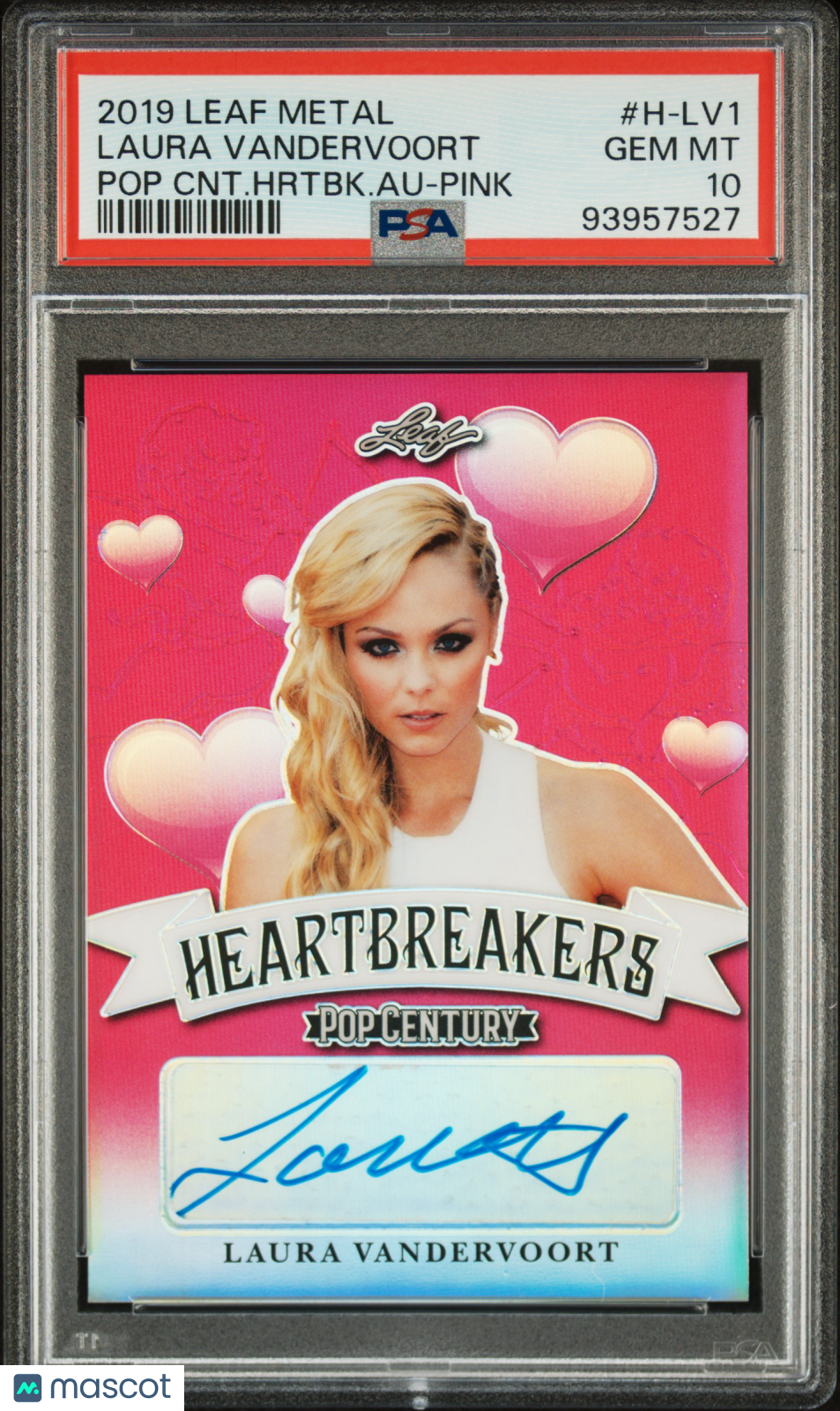 2019 Leaf Metal Pop Century Heartbreakers Autograph Laura Vandervoort  PSA 10