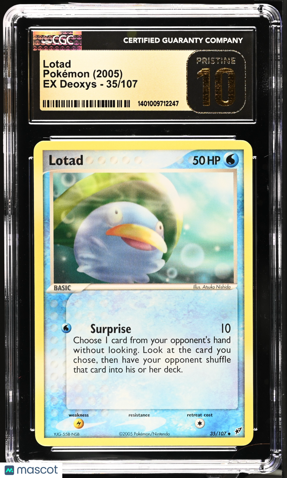2005 Pokemon EX Deoxys Lotad #35/107 CGC 10 PRISTINE