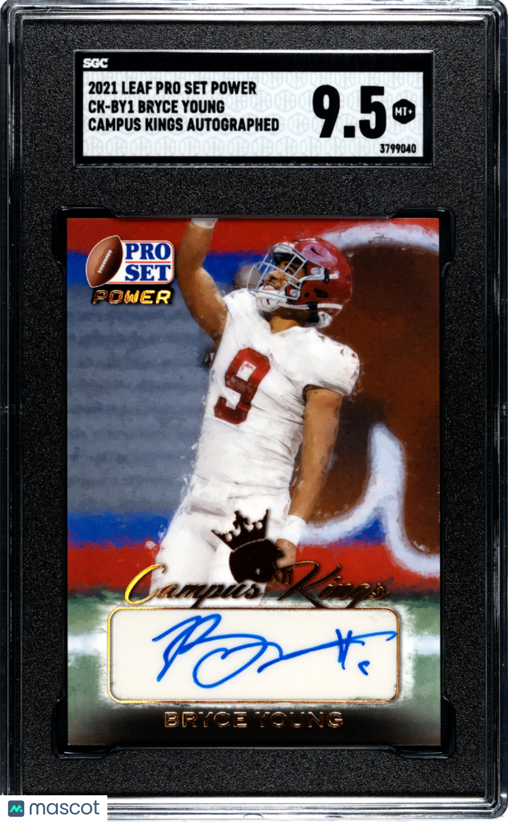 2021 Leaf Pro Set Power Bryce Young Campus Kings Autograph Rookie SGC 9.5 MINT+