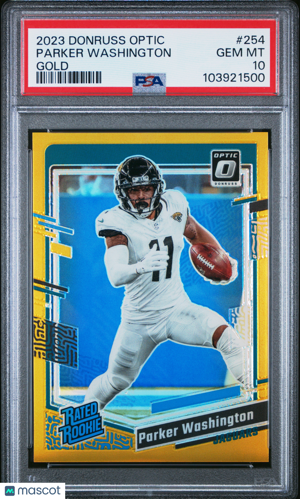2023 Panini Donruss Optic Parker Washington Gold #254 PSA 10 GEM MINT #d 07/10