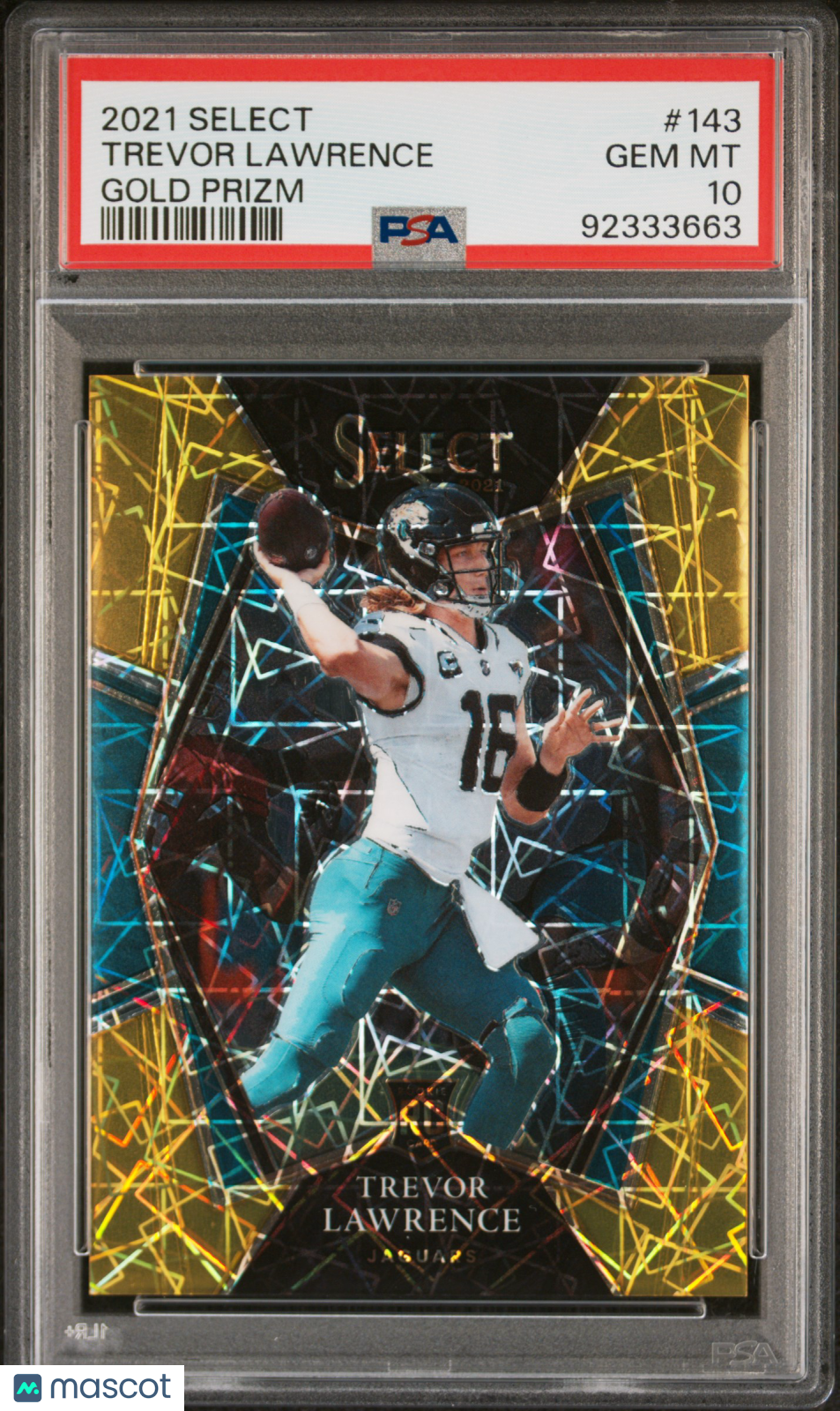 2021 Select Trevor Lawrence Gold Prizm 03/10 #143 PSA 10 Jacksonville Jaguars