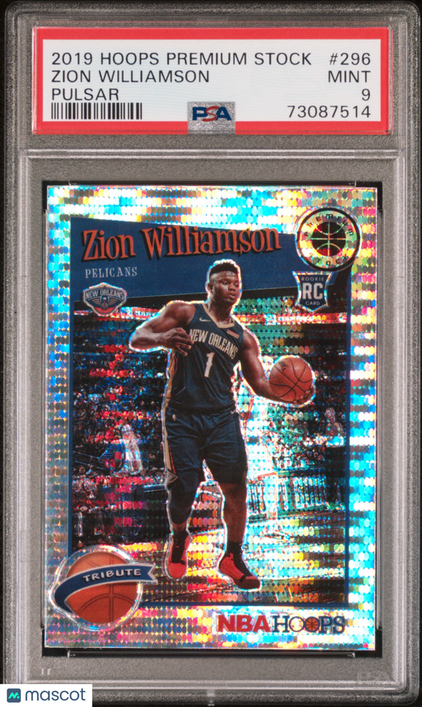 2019 Panini Hoops Premium Stock Zion Williamson #296 PSA 9 Basketball