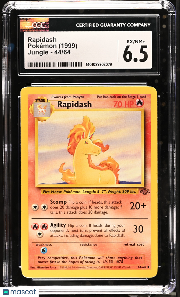 Pokémon Rapidash #44/64 English CGC 6.5