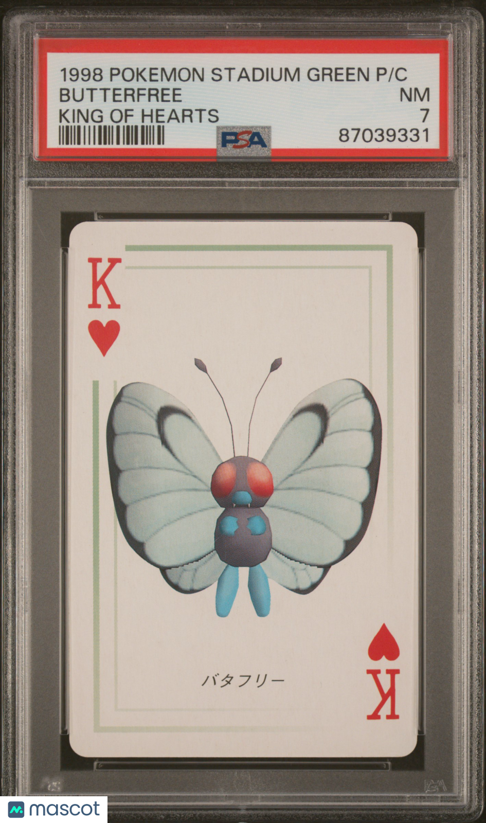 1998 Pokemon Stadium Green Version Playing Cards Butterfree Greek PSA 7