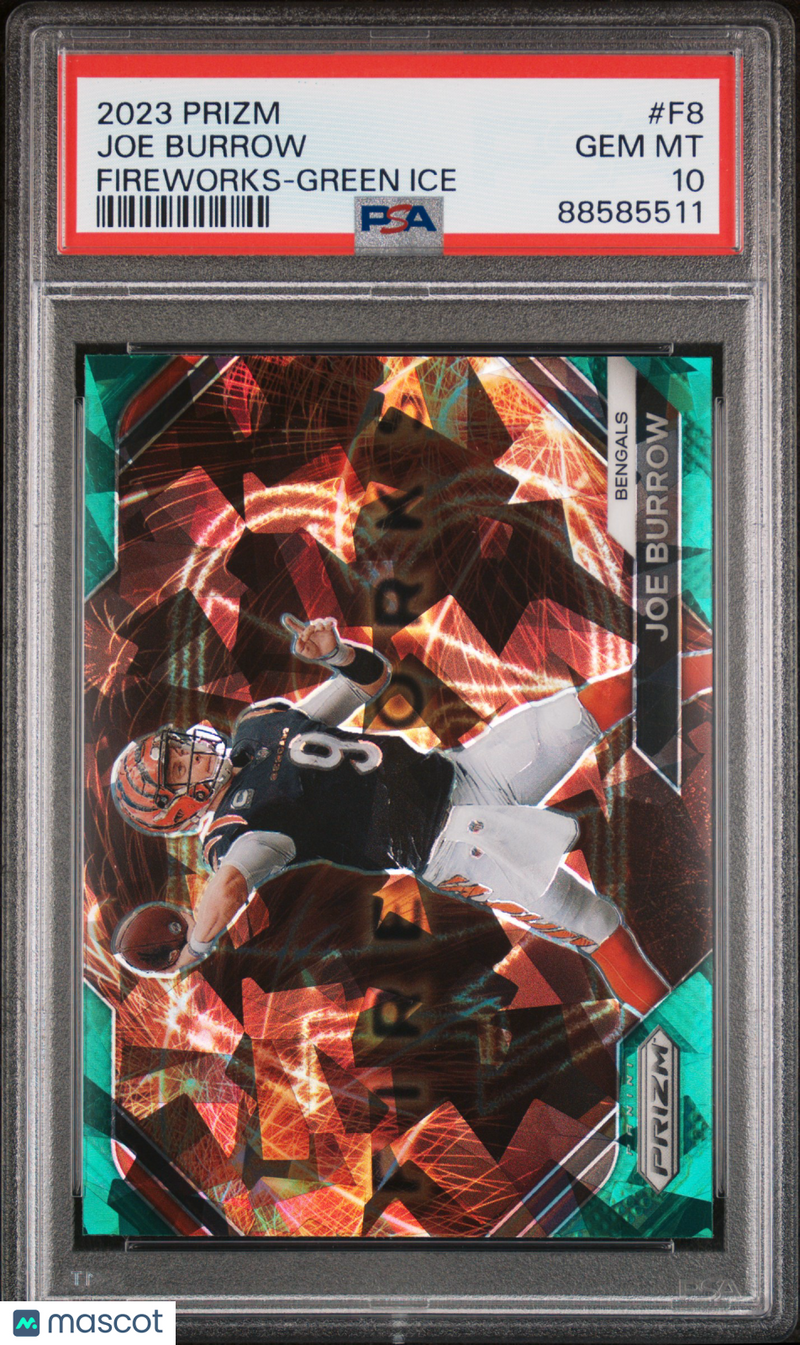 2023 Panini Prizm Fireworks Joe Burrow Green Ice
