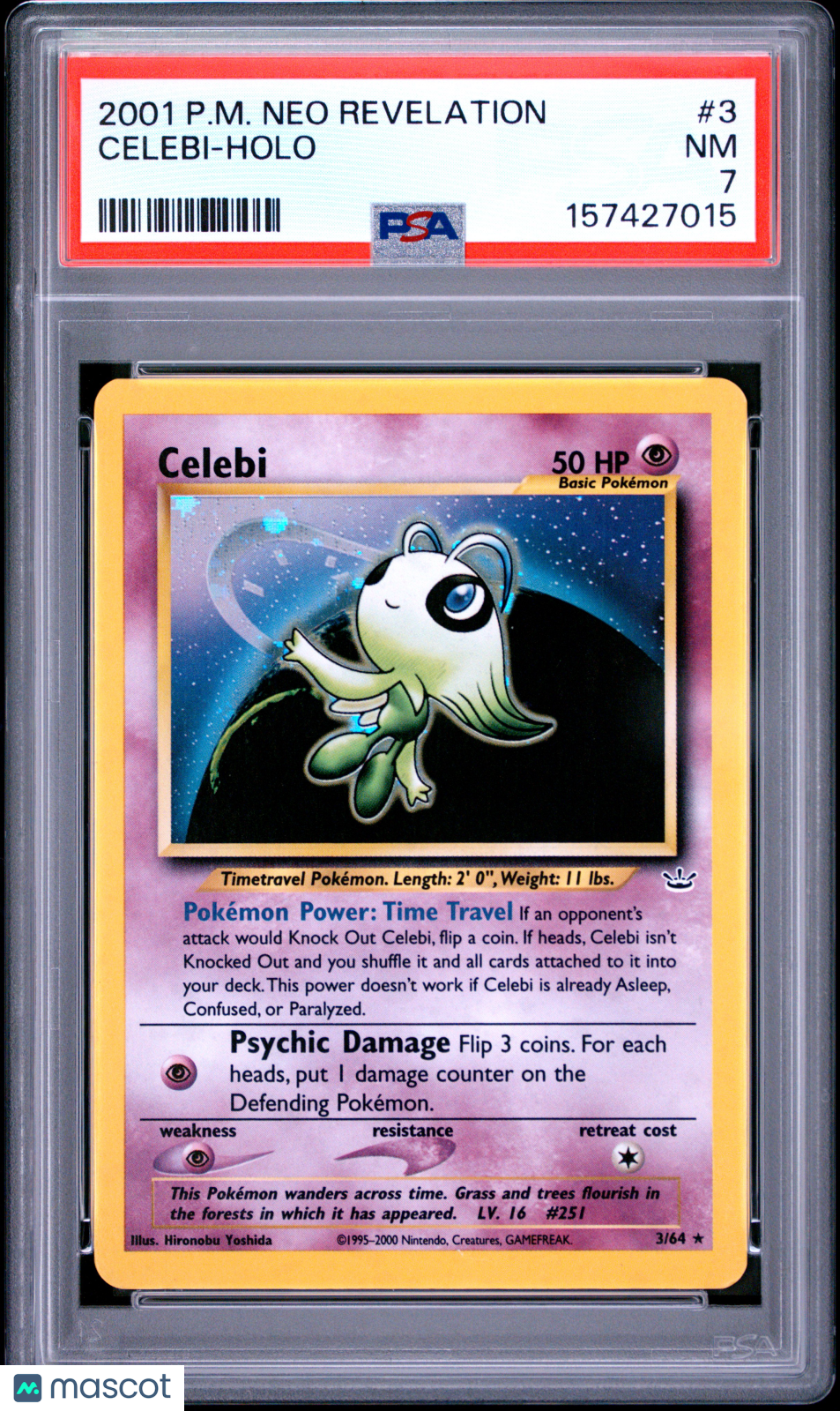 2001 Pokemon Neo Revelation Celebi #3 Holo PSA 7 Near Mint