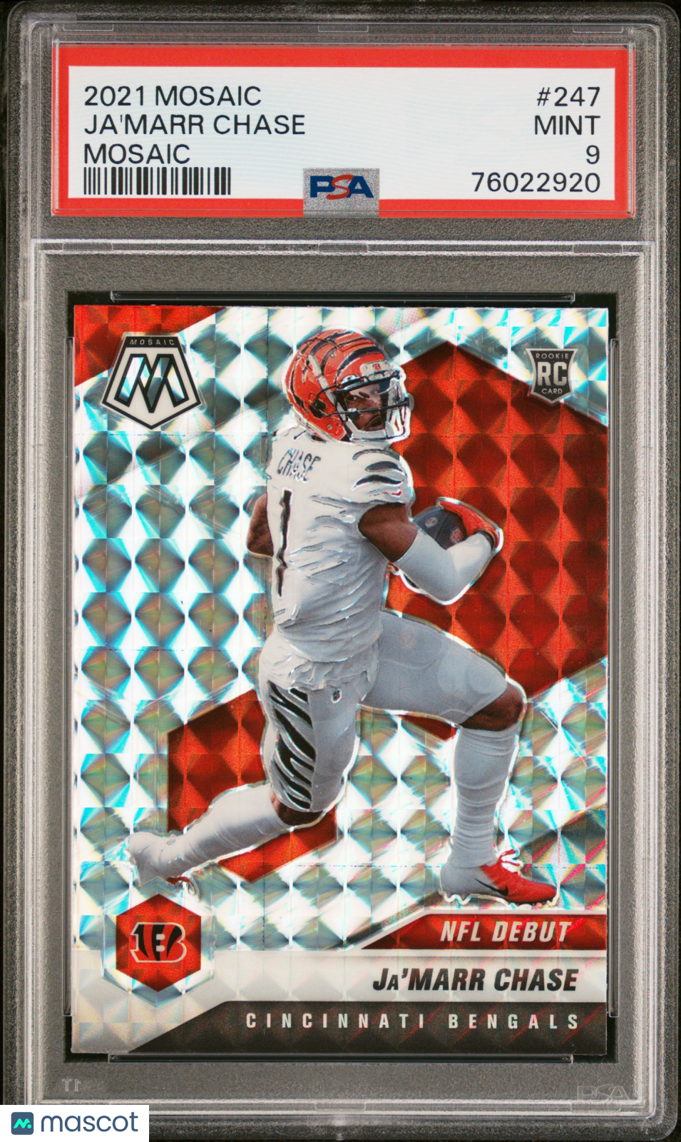 2021 Panini Mosaic Ja’Marr Chase Rookie #247 PSA 9 MINT Cincinnati Bengals
