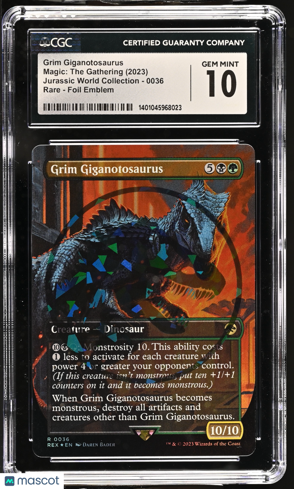 2023 Magic: The Gathering Jurassic World Collection Grim Giganotosaurus CGC 10