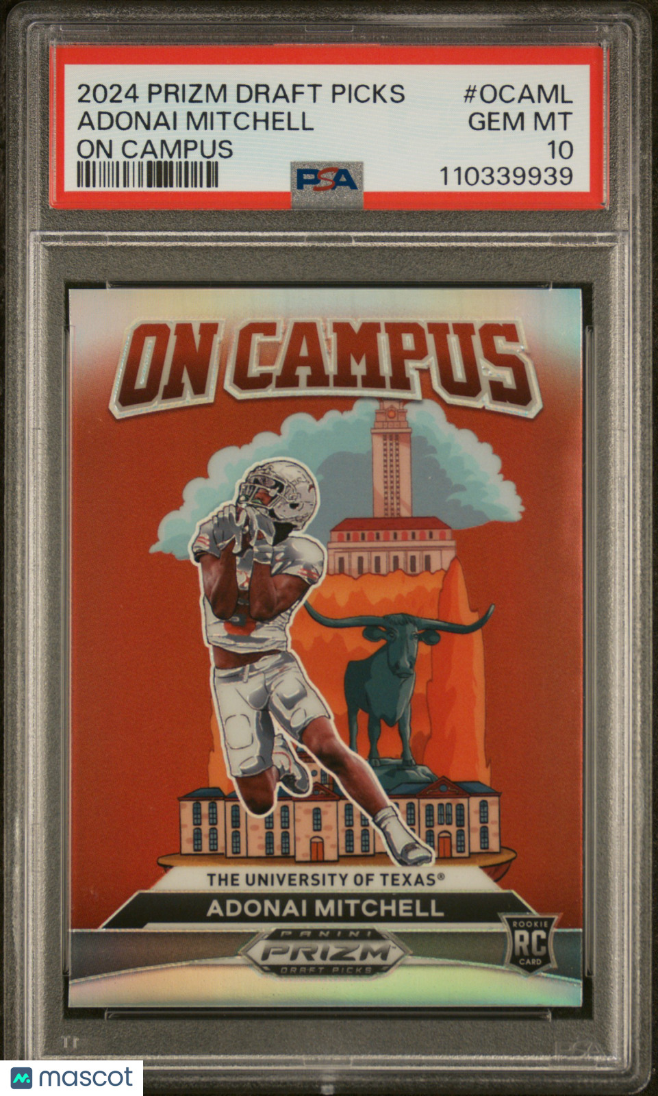 2024 Panini Prizm Draft Picks On Campus Adonai Mitchell #OCAML PSA 10